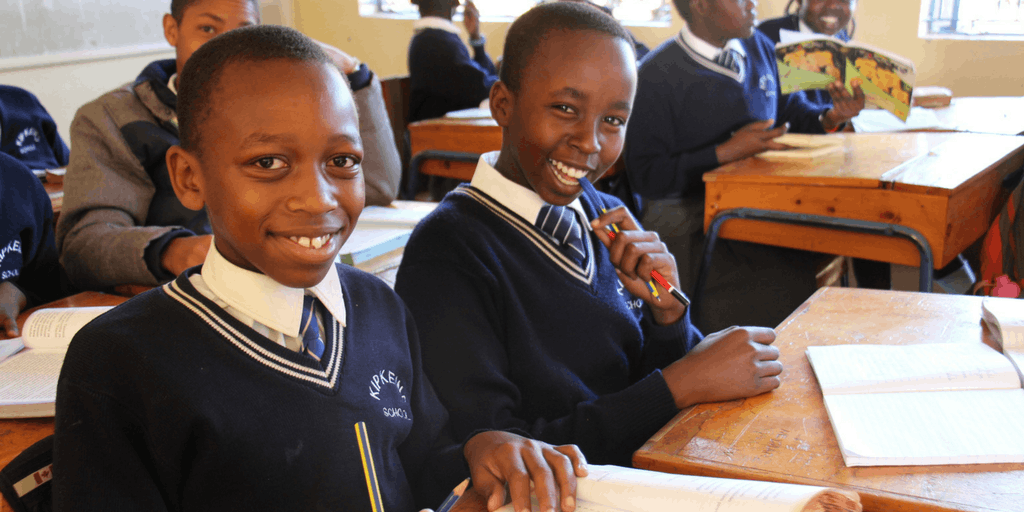 Education programs, students in a school supported by NordBridge Aid